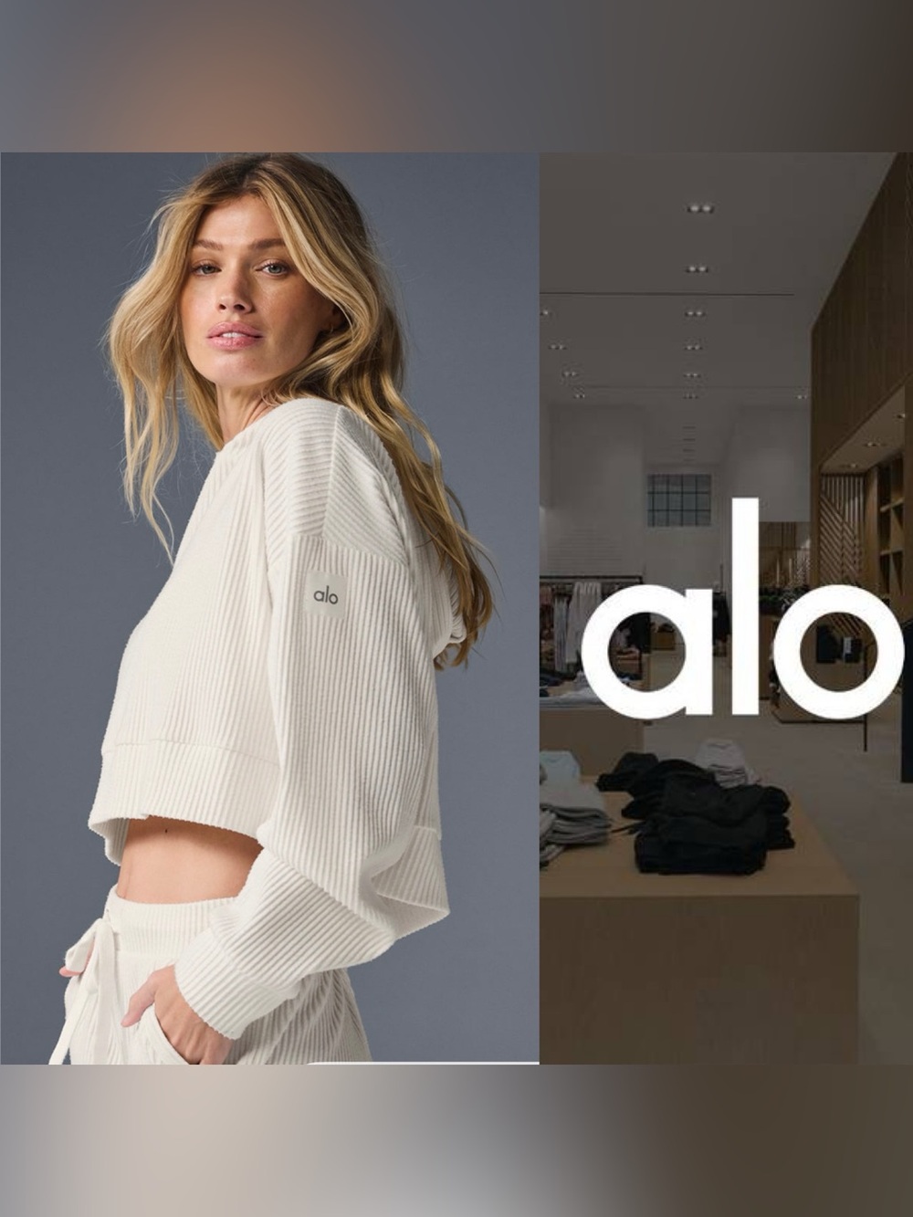 ALO Yoga Muse Cropped Hoodie in Ivory